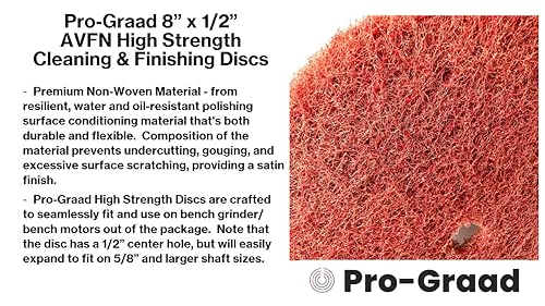 Image of 4 Pack 8 inch x 1 /2 inch Very Fine (AVFN) High Strength Non-Woven Buffing, Blending, Cleaning, Light Deburring & Finishing Discs, 00672, Pack of 4