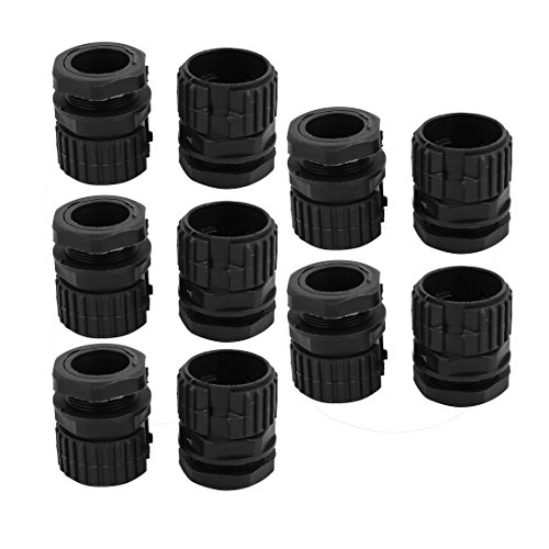 Aexit 10Pcs PG21 Transmission 28.5mm Inner Diameter Plastic Cable Gland Anti-splashing Black
