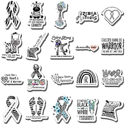UNILYLY 20 Pcs Ehlers Danlos Syndrome EDS Awareness Ribbon Sticker Window Decal Stickers Laptop Bicycle Car Water Bottle Van Decoration Label for Mom Women Automotive Exterior Accessories, 2 x 2 inch Cover