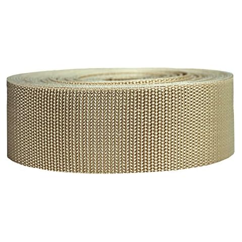 Strapworks Heavyweight Polypropylene Webbing - Heavy Duty Poly Strapping for Outdoor DIY Gear Repair, 2 Inch x 10 Yards - Khaki Cover