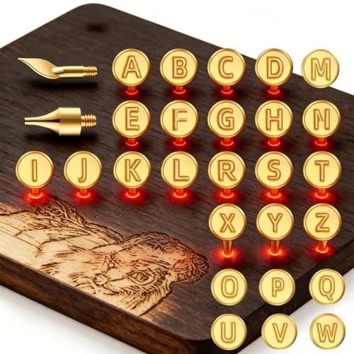 Wood Burning Tips Letters Set Alphabet Template Branding tip for Embossing and Carving Crafts Carving Iron Paste Tool Adult Embossing Beginner DIY 28Pcs