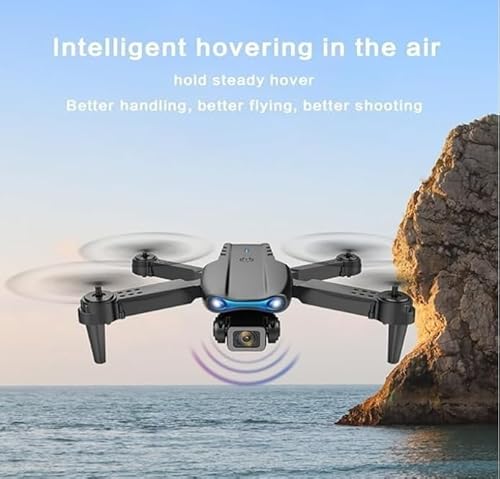E99 PRO 4K Dual Camera Drone – Foldable Drone with Obstacle Avoidance, Headless Mode, Altitude Hold & Remote Control for Beginners black,