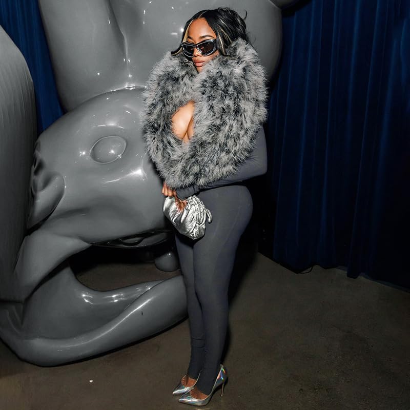 Molilove Women's Jumpsuit Sexy One Piece Set Long Sleeve V Neck Top High Waist leggings Bodycon Club Party Going Out Jumpsuit - Image 6