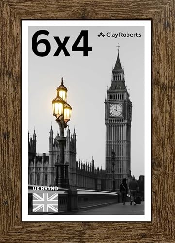 Picture Frame 6 x 4, Brown, Freestanding and Wall Mountable, 10 x 15 cm, 6x4 Picture Frames, Brown 6x4 Photo Frames, 4x6 Photo Collage Gallery Display