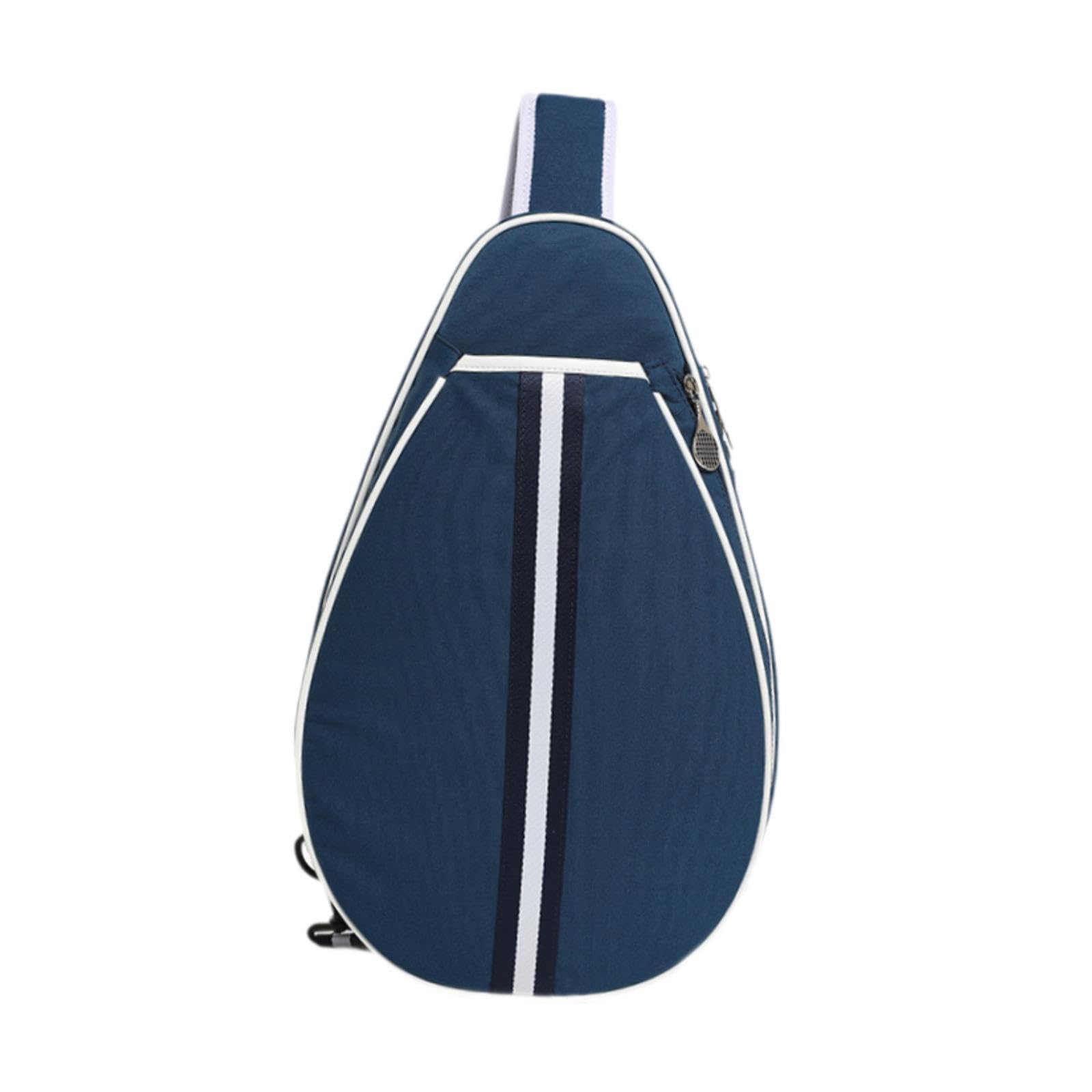 Tennis Racket Sling Bag Single Shoulder Dark Blue 30x7x48cm | Fits Badminton Racquet, Oxford Cloth Polyester, Water Resistant, Multiple Compartments, Flexible Lock Strap-image-1