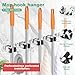 5 Pack Broom Holder Wall Mount 5 Racks 4 Hooks Stainless Steel Broom Mop Holder Anti Slip Storage Rack Strong Load Bearing Waterproof Broom and Mop Organizer Wall Hanging for Bathroom Kitchen Garage