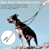 Adiwo Anti Zug Hundegeschirr, Keine Verwicklung Reflektierend Doppelleine, für große mittlere Hunde Anti-Zieh Geschirr Hundeleine, Schwarz