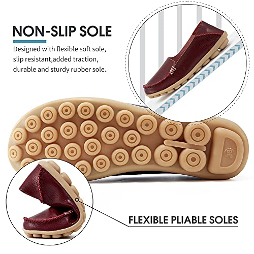 Image of DUOYANGJIASHA Loafers for Women Comfortable Slip-On Business Casual Moccasins - Lightweight & Cushioned Driving Mocs Boat Shoes with Memory Foam Flats for Work Travel