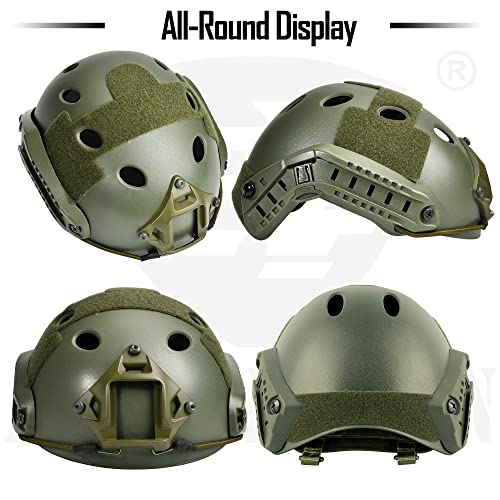 Actionunion Airsoft Fast Helmet Basic Set Pj Type Tactical Paintball Helmet (Medium, Od) #TOP4