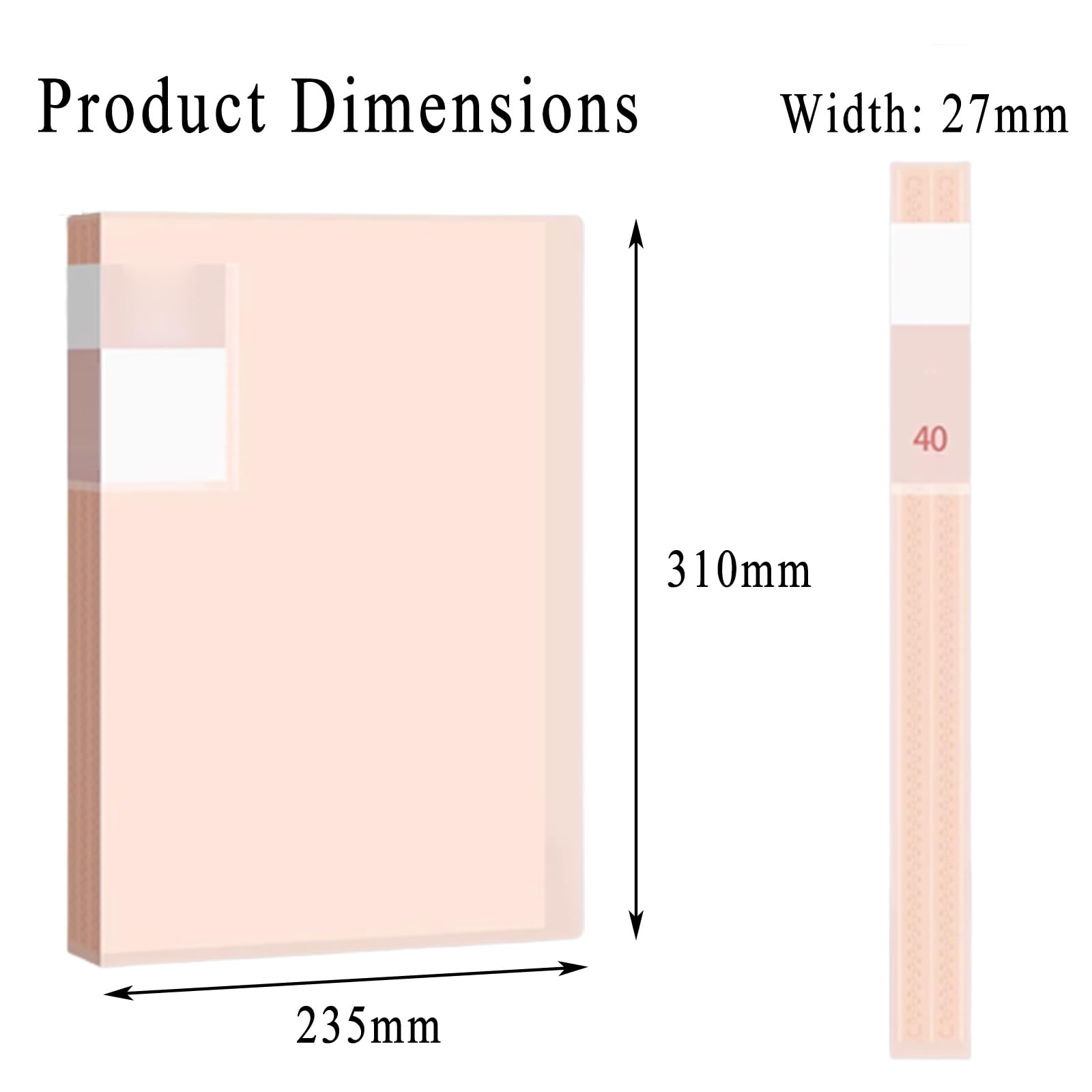 Chemises de présentation A4, Classeur de présentation A4 à 40 pochettes, multicolore, lot 2(White)