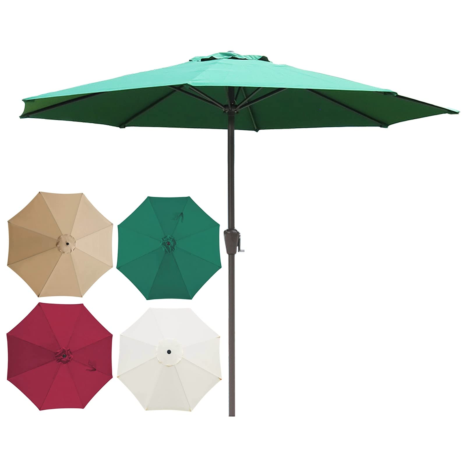 WDSOPK Garden Parasol,Fishing Market, with 8 Sturdy Ribs, Rain Windproof for Balcony, Dining Tables, Gardens, Patios, Decking, Outdoor Table Umbrella(Green-118inch)