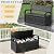 GULAIMOAO 80 Gallon Outdoor Storage Box,Resin Stripes Deck Box Doubles as 2-Person Bench Seat,Waterproof Storage Outdoor Porch Bench for Cushions,Garden Tools and Pool Supplies Black