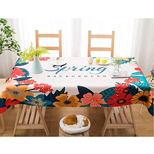 Nappe rectangulaire coton lin imperméable 140x140 cm primrose nappe de table basse
