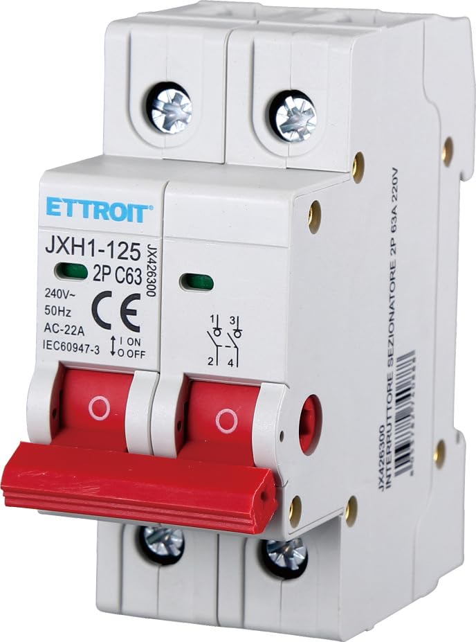 ETTROIT INTERRUTTORE DI ISOLAMENTO SEZIONATORE 2P 63A 220V