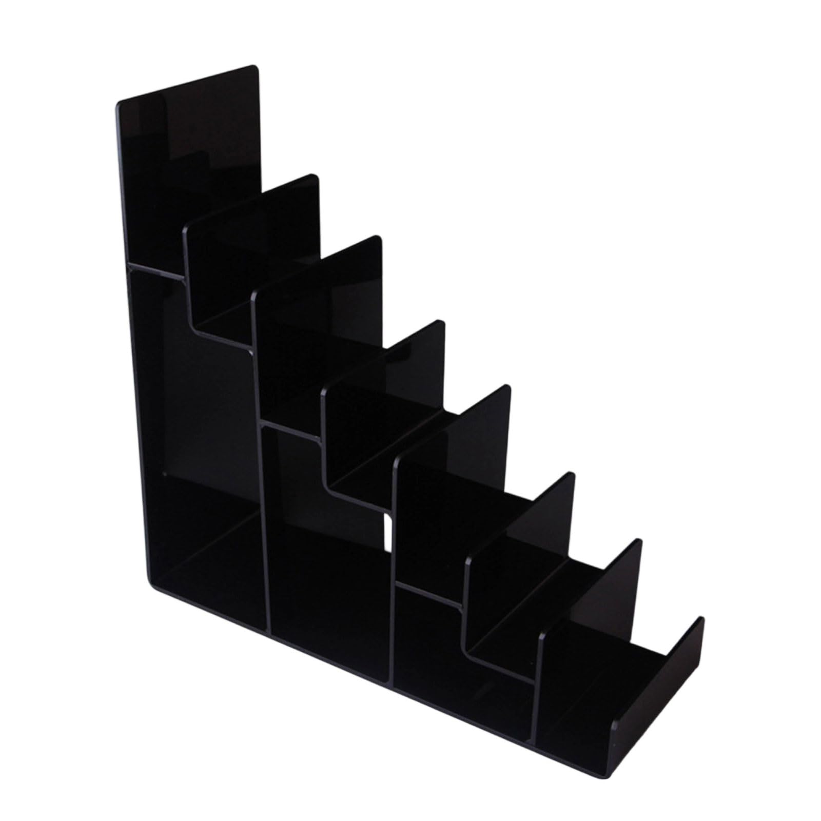 Jazuaiao Sturdy Acrylic Display Rack with Sloped Design Multilayer Storage for Accessories Organization Multi Tiered Acrylic Holder