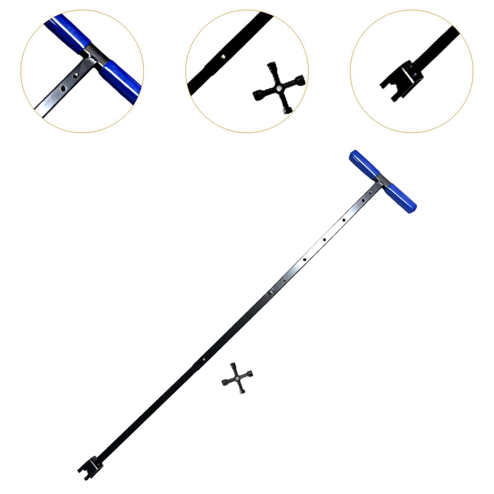 2 Piezas Llave de Medidor de Agua con Mango en T Llave Ajustable Multifuncional Herramienta para Abrir Y Cerrar Válvulas Fabricada en Acero Resistente, Azul Telescópico