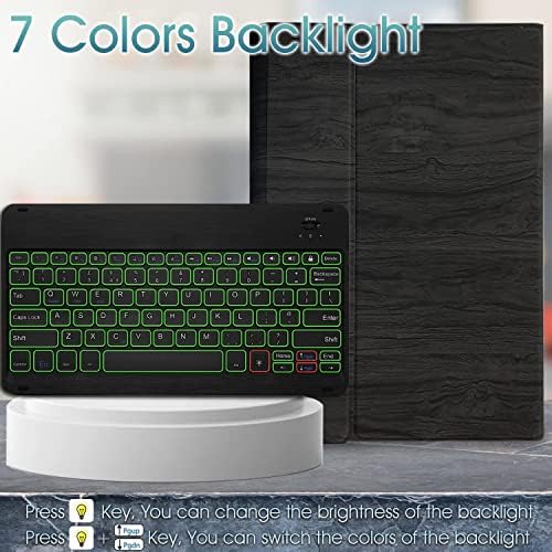 Wineecy Backlit Keyboard Case for Microsoft Surface Pro 8 (2021 Release) 13 inch, UK Layout 7 Colors Backlight Magnetic Detachable Wireless Keyboard with Creative Premium PU Cover Case (Surface Pro 8)