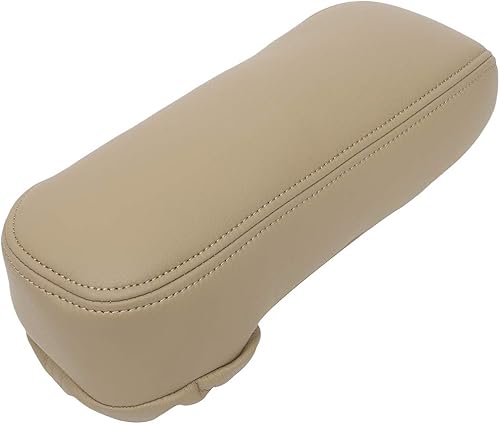 Miniatura 6 de LUJUNTEC Funda de repuesto de cuero para reposabrazos de asiento beige para Ford F150 F250 F350 para Excursion Lariat 99 00 01 02 03 04 05 06 07 (un