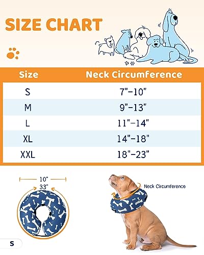 Image of Supet Inflatable Dog Cone Collar Alternative After Surgery, Doggie Neck Donut Collar Recovery ECollar for Post Surgery, Soft Dog Cone for Small Medium Puppies Cats
