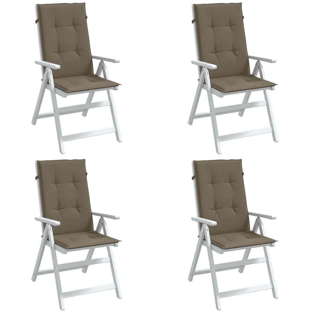 ShGaxin Cojines Silla Respaldo Alto 4 uds Tela Taupe Melange 120x50x4cm, Cojines para Butacas De Jardin, Cojines Sillas Cocina, Cojines para Sillas De Terraza, Cojin Silla Exterior - 4002437