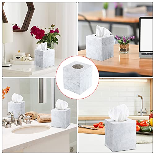 Sumnacon Marble White Acrylic Tissue Box Cover #TOP29