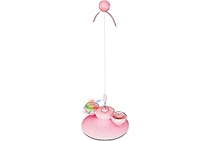 Interactive Pink Cat Toy with LED Ball, Teaser, and Catnip