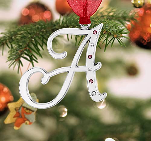 Gloria Duchin Collectable Initial Name Personalized Silver Letter Hanging Christmas Tree Ornament Decoration A-Z (H) #TOP5
