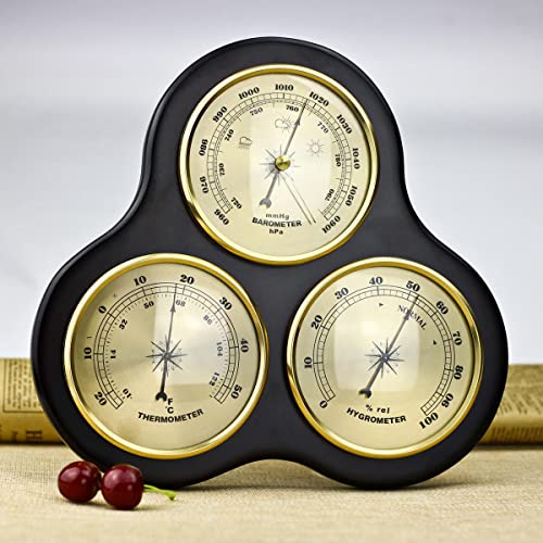 Jinyisi Thermometer Barometer Hygrometer,3 In 1 Weather Station,Wooden Ambient Weather Station,Barometers For The Home,Suitable For Indoor And Outdoor #TOP24