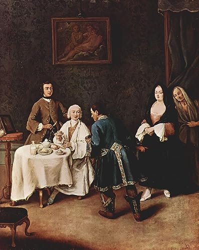 Affiche Pietro Longhi Visiter un seigneur 60x90cm pour décoration murale de salon