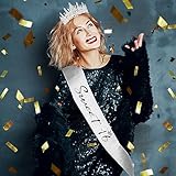 KIUEZIR 16th Silver Birthday Tiara & Sash Set - Luxury Rhinestone Crown with Side Comb & "Sweet 16" Glitter Fabric Sash, Durable Alloy Headpiece for Birthday Celebrations & Themed Parties - Image 4