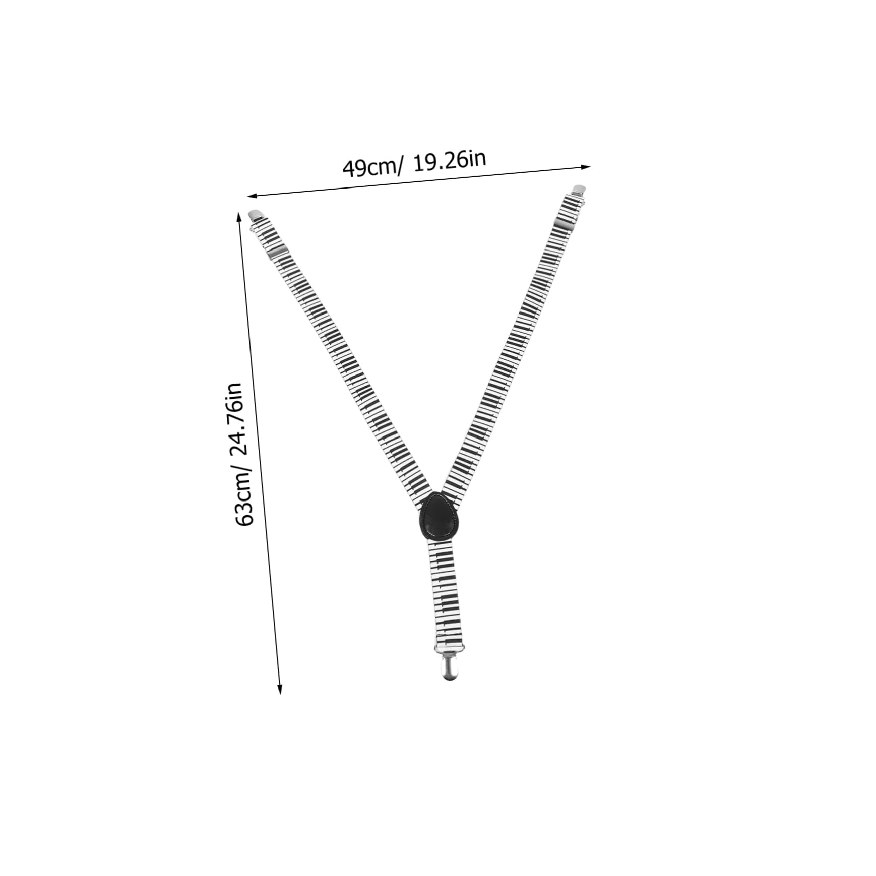 BESTYASH Adjustable Metal Clips Suspenders for Boys Piano Key Print Elastic and Wide y Back Design