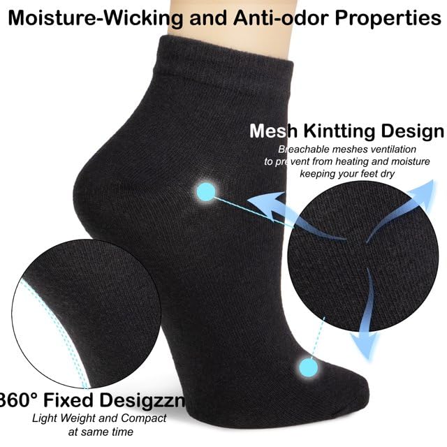 NevEND 6 Pairs Cotton Thin Ankle Low-cut Socks Athletic Lightweight for Women3