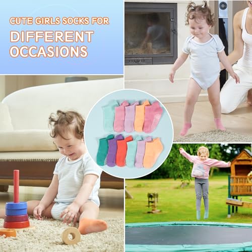 Image of GRPSKCOS Non Slip Toddler Socks 15 Pairs Toddler Grip Anti Skid Low Cut Socks for 1-7 Years Boys Girls
