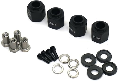 Miniatura 8 de MOHERO Bujes de rueda hexagonales de aleación de aluminio de 0.354 in de grosor y 0.472 in para Trx4 110 RC modelo Crawler (rojo, 0.354 in)