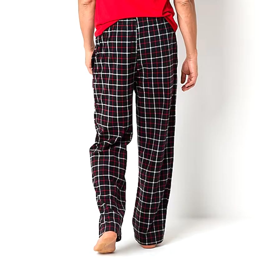 St. John's Bay Men's 1 or 2-Pack 100% Polyester Lightweight Microfleece Elastic-Waist Pajama Bottoms, 2 Side Slip Pockets3