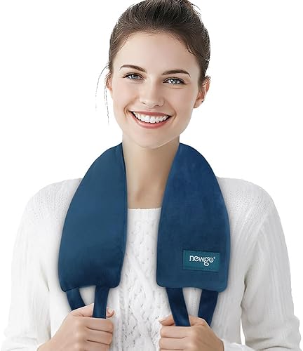 NEWGO Envoltura térmica para aliviar el dolor de cuello para microondas con correas, almohadilla térmica reutilizable de terapia caliente para