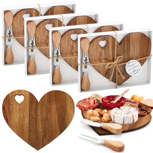 Set 4 tablas para queso en forma de corazón miniatura 1