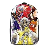 Teens Great Basketball Player Classic Backpacks,Sports Fan Bookbag Legends Memories Memorial 8 24 Athlete Fan Backpack F