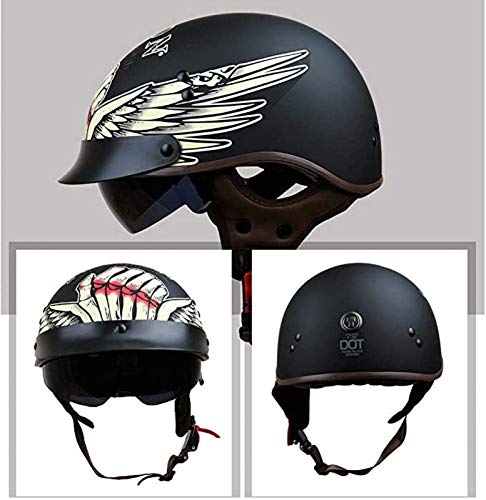 Casque moto rétro avec visière intégrée protection ECE taille XL - 3