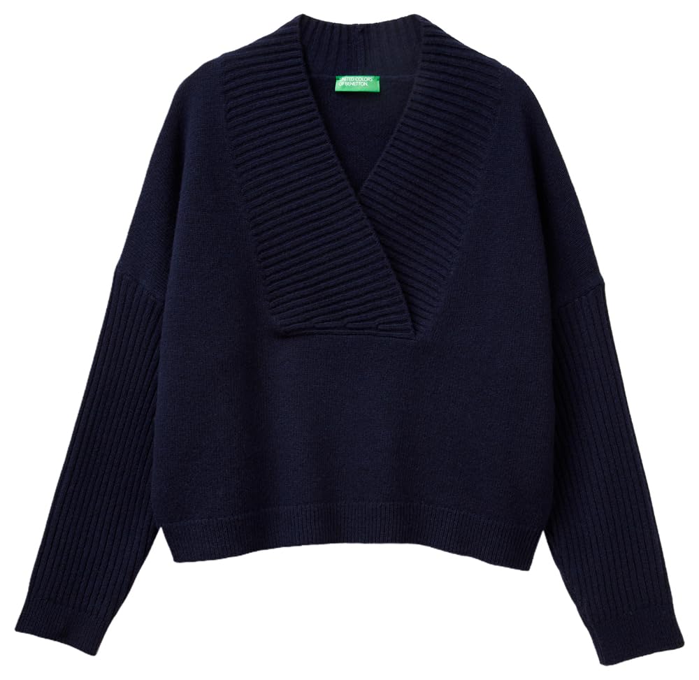 United Colors of Benetton Damen Maglia Scollo V M/L 1444d403h Pullover