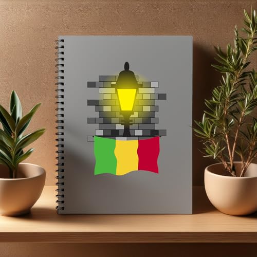 Carnet A5 Mali Street Lamp Briques Cahier Ligné Premium d'Excellence Lot de 20