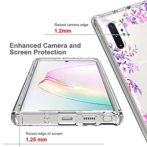 Coque pour Galaxy Note 10 Plus 5G romantique fleur rose, coque souple antichoc transparente - 2