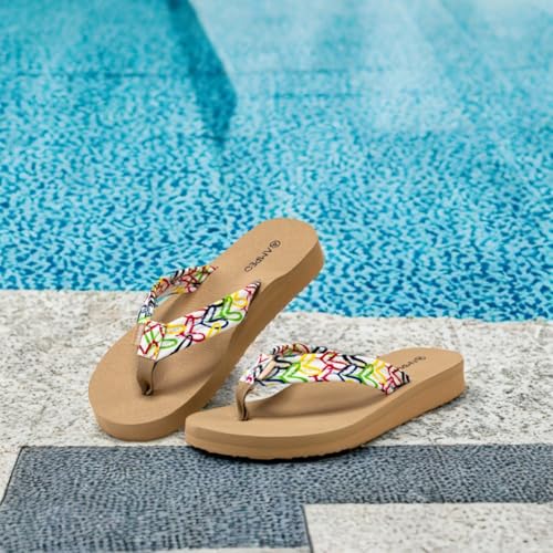 Ampeo Women's Arch Support Flip Flops Comfortable Casual Summer Beach Thong Sandals