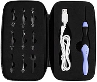 Teekit 9-in-1 USB LED Light Up Purple Crochet Hooks Knitting Needles Set Weave Tool Kit