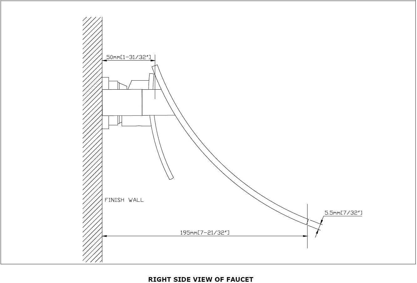 Crеаtіvе Prоduсt Wall Mount Faucet,Waterfall Bathroom Faucet Brass Chrome,SUMERAIN