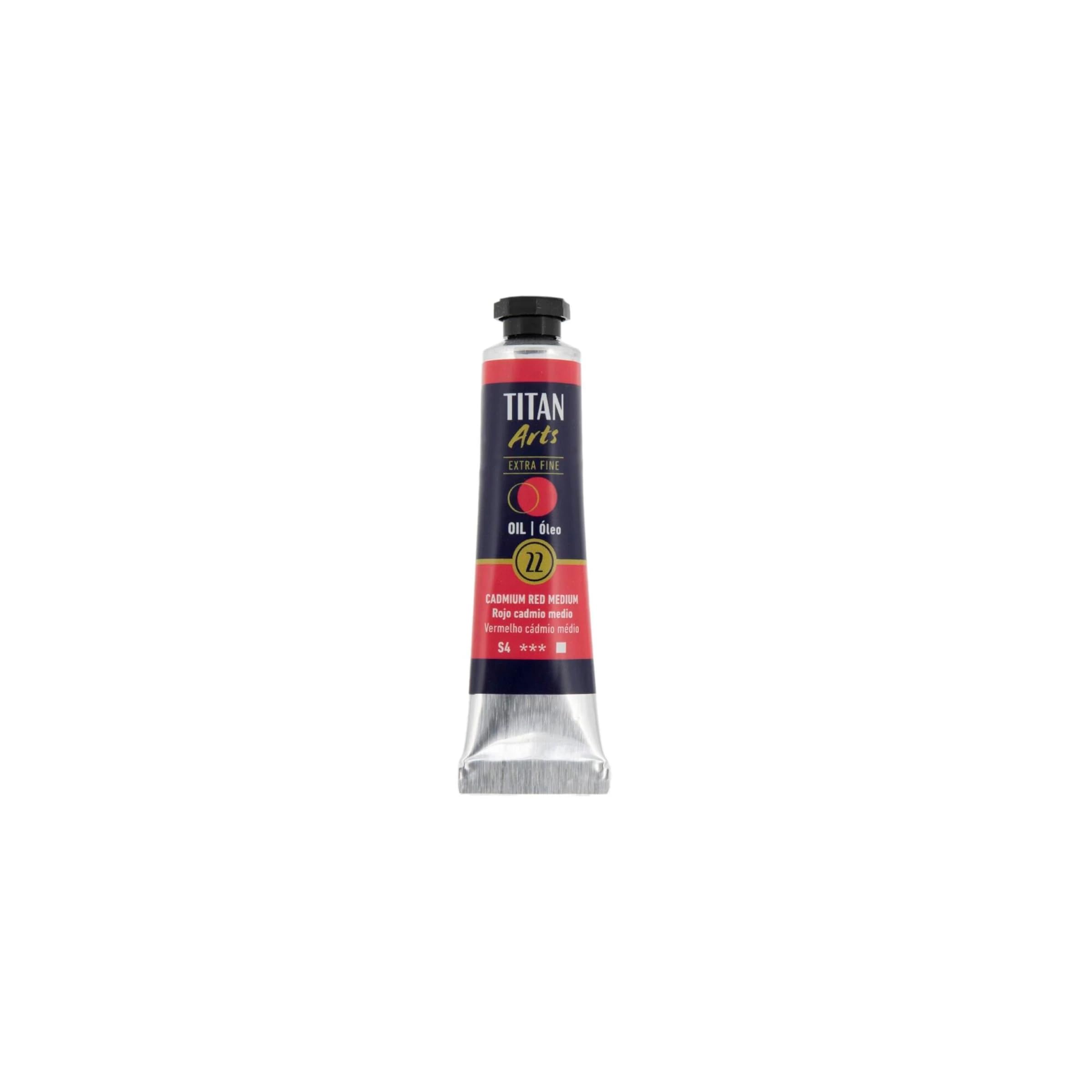 ÓLEO ROJO CADMIO MEDIO TITAN Extrafino 6 - 20ml. Nº 22