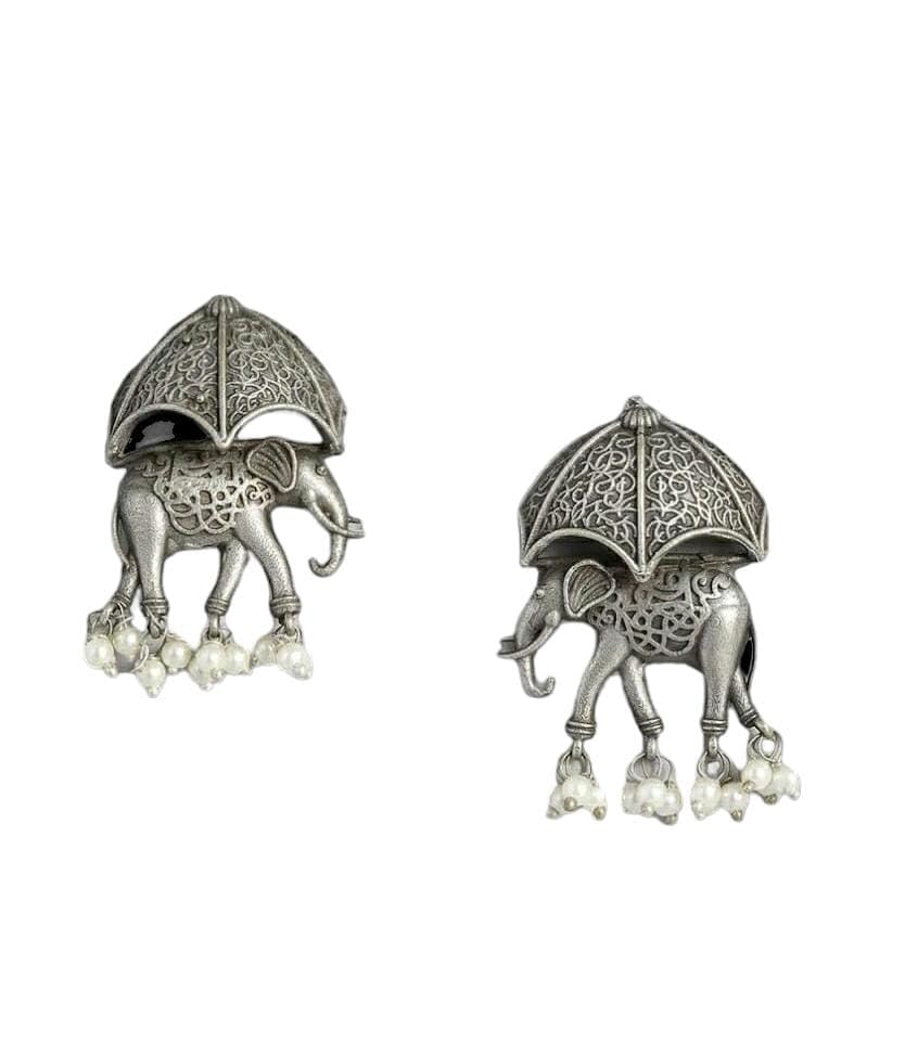 Sawwaisa Elephant Stud Oxidised earring (B0CMH9RJ13) Amazon Price History, Amazon Price Tracker