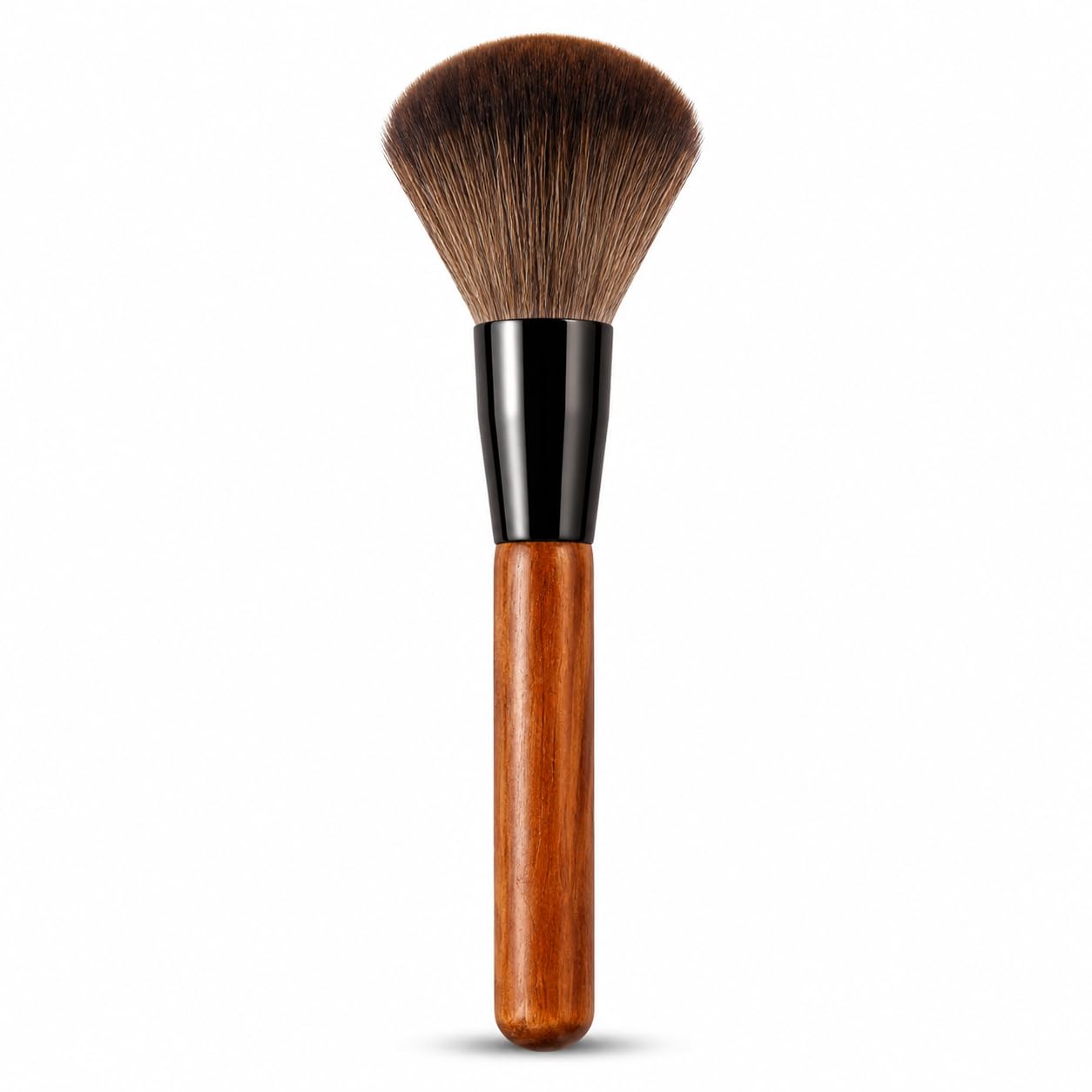 premium makeup powder brush | ultra soft dense bristles | wooden handle | professional face brush for loose powder, compact, blush & setting powder | flawless makeup finish