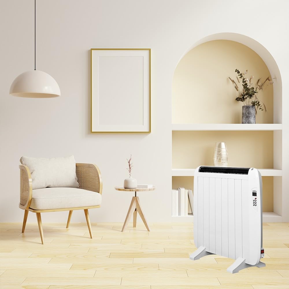 Radiador eléctrico Gaban Aluminio Blanco 600W, 900W, 1200W, 1500W, 1800W | LCD Temporizador