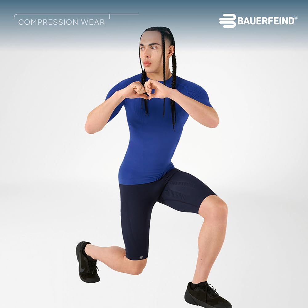 BAUERFEIND T-shirt de compression à manches courtes pour homme - Pour une meilleure circulation sanguine des muscles du torse et des bras - Polyamide et élasthanne